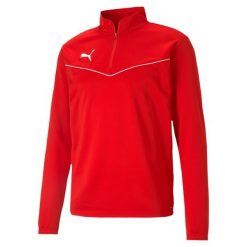 Bluza piłkarska męska Puma teamRISE 1 4 Zip Top. Białe bluzy nierozpinane męskie Puma, m, bez wzorów, z poliesteru, sportowe, bez ramiączek, bez kaptura. Za 184.43 zł.