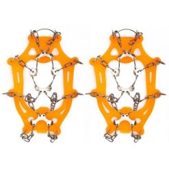 Raczki na buty turystyczne stalowe antypoślizgowe nakładki rozmiar 40-45. Brązowe buty zimowe męskie SPRINGOS, bez wzorów, sportowe, bez obcasa, bez zapięcia. Za 24.99 zł.