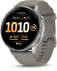 Smartwatch Garmin Venu 4 inteligentny zegarek 45 mm srebrny z srebrno-szarym silikonowym paskiem. Szare zegarki smartwatch Garmin. Za 2,108.98 zł.