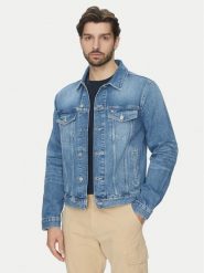 Tommy Jeans Kurtka jeansowa Ryan DM0DM21860 Niebieski Regular Fit. Niebieskie kurtki męskie Tommy Jeans, l, bez wzorów, z bawełny, bez ramiączek, bez kaptura. Za 329.99 zł.