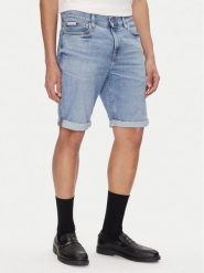 Calvin Klein Jeans Szorty jeansowe J30J327516 Niebieski Slim Fit. Niebieskie szorty męskie Calvin Klein Jeans, bez wzorów, z bawełny. Za 229.99 zł.