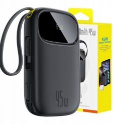 Powerbank Baseus Powerbank EnerFill FC31 20000mAh 45W z wyświetlaczem z kablami USB-C i Lightning - czarny. Czarne powerbanki Baseus. Za 100.02 zł.