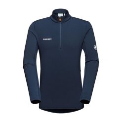 Bluza trekkingowa męska Mammut Aenergy ML Half Zip Pull. Niebieskie bluzy nierozpinane męskie Mammut, m, bez wzorów, sportowe, bez ramiączek, bez kaptura. Za 429.99 zł.