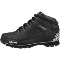 Buty trekkingowe męskie Timberland Euro Sprint Hiker. Czarne buty zimowe męskie Timberland, na zimę, bez wzorów, z materiału, sportowe, za kostkę, bez obcasa, bez zapięcia. Za 919.99 zł.