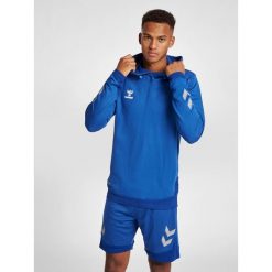 Bluza z kapturem Hummel hmlLEAD poly. Niebieskie bluzy nierozpinane męskie HUMMEL, xl, bez wzorów, sportowe, bez ramiączek, z kapturem. W wyprzedaży za 167.00 zł.