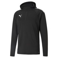 Bluza treningowa z kapturem Puma Team Liga. Czarne bluzy z kapturem męskie Puma, bez wzorów, z kapturem. W wyprzedaży za 99.00 zł.