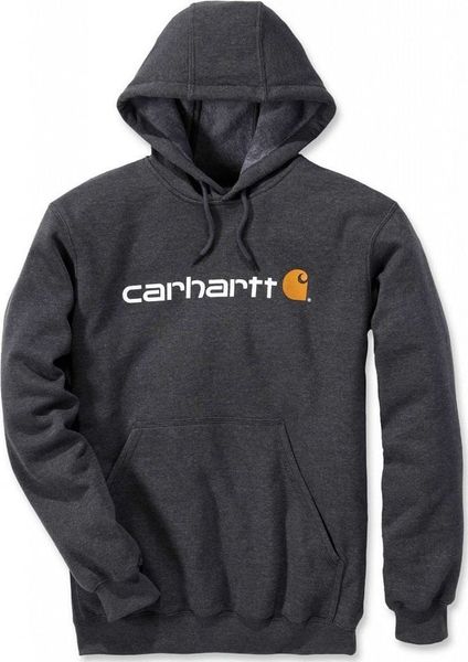 Carhartt Bluza Carhartt Signature Logo Midweight Carbon. Bluzy nierozpinane męskie Carhartt, m, bez wzorów, bez ramiączek, bez kaptura. Za 265.11 zł.