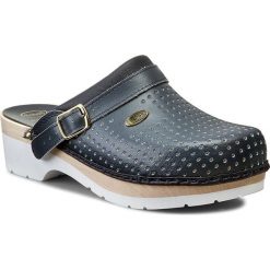 Klapki SCHOLL - Clog S/Comf.B/S Ce F20078 1040 400 Navy Blue. Niebieskie klapki i japonki męskie Scholl, z aplikacjami, ze skóry. Za 265.00 zł.