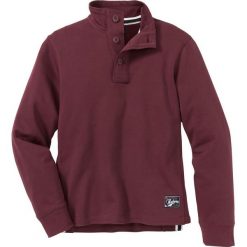 Bluza ze stójką i plisą guzikową Regular Fit bonprix czerwony klonowy. Bluzy nierozpinane męskie marki bonprix. Za 44.99 zł.