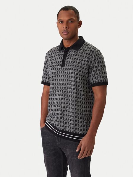 KARL LAGERFELD Polo 745006 561202 Czarny Regular Fit. Czarne koszulki polo męskie KARL LAGERFELD, m, bez wzorów, z bawełny, bez kołnierzyka, bez ramiączek. Za 709.99 zł.