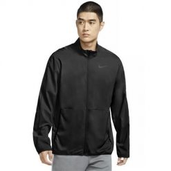 Kurtka uniwersalna męska Nike Drifit. Czarne kurtki męskie Nike, m, bez wzorów, z syntetyku, bez kaptura, do biegania. Za 229.00 zł.