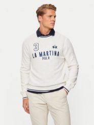 La Martina Sweter ZMS303 YW120 Écru Regular Fit. Kardigany męskie La Martina, l, bez wzorów, z bawełny, bez ramiączek. Za 459.99 zł.