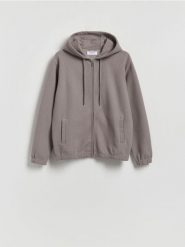 Rozpinana bluza z kapturem - brązowy. Brązowe bluzy z kapturem męskie Reserved, l, bez wzorów, z bawełny, z kapturem. Za 139.99 zł.