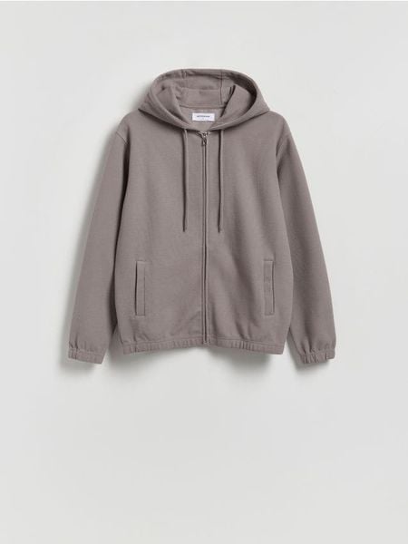 Rozpinana bluza z kapturem - brązowy. Brązowe bluzy rozpinane męskie Reserved, l, bez wzorów, z bawełny, z kapturem. Za 139.99 zł.