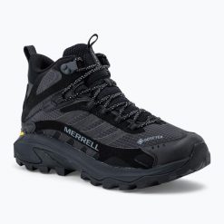 Buty turystyczne męskie Merrell Moab Speed 2 Mid GTX. Czarne buty trekkingowe męskie Merrell, bez wzorów, bez zapięcia, trekkingowe. Za 659.99 zł.