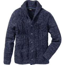 Sweter rozpinany w warkocze Regular Fit bonprix ciemnoniebieski melanż. Kardigany męskie marki bonprix. Za 99.99 zł.