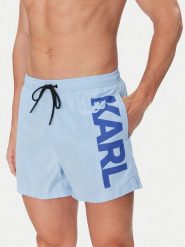 KARL LAGERFELD Szorty kąpielowe A1M46013 Niebieski Regular Fit. Niebieskie kąpielówki męskie KARL LAGERFELD, m, bez wzorów, z syntetyku. Za 239.99 zł.