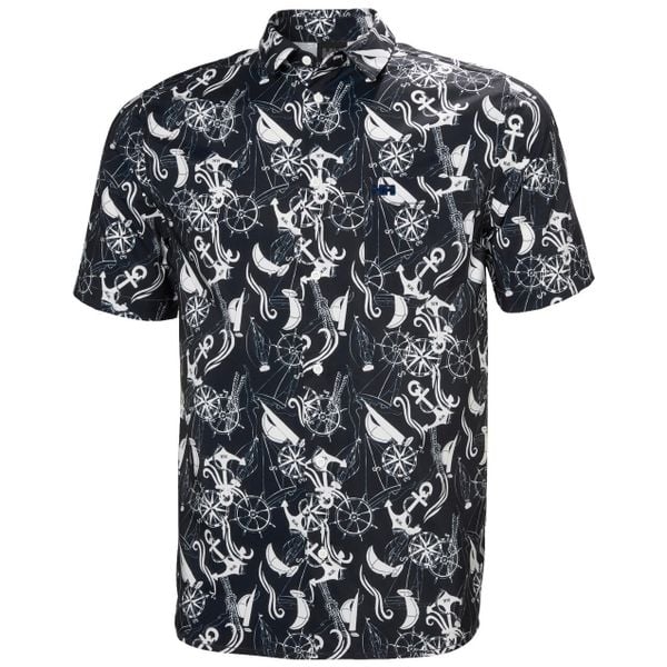 Koszula Helly Hansen Fjord Qd Ss 2.0. Niebieskie koszule męskie Helly Hansen, m, bez wzorów, bez kołnierzyka, bez ramiączek. Za 366.00 zł.