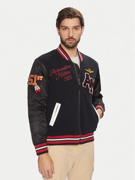 Aeronautica Militare Kurtka bomber 242AF484CT3413 Czarny Regular Fit. Czarne kurtki męskie Aeronautica Militare, m, bez wzorów, z bawełny, bez ramiączek, bez kaptura. Za 1,839.00 zł.