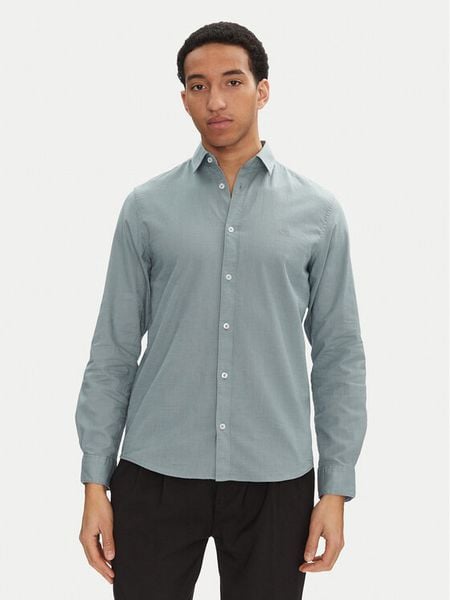 Tom Tailor Koszula 1045087 Zielony Regular Fit. Zielone koszule męskie Tom Tailor, m, bez wzorów, z bawełny, bez kołnierzyka, bez ramiączek. Za 119.99 zł.