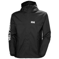 Kurtka wodoodporna Helly Hansen Ervik. Czarne kurtki męskie Helly Hansen, m, bez wzorów, bez ramiączek, bez kaptura. Za 546.50 zł.