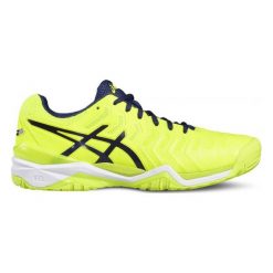 Asics Gel-Resolution 7 e701y-0749 46 Granatowe. Żółte buty do biegania męskie Asics, z syntetyku. W wyprzedaży za 379.99 zł.