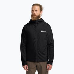 Kurtka przeciwwiatrowa męska Jack Wolfskin Prelight Octa. Czarne kurtki softshell męskie Jack Wolfskin, m, bez wzorów, z softshellu, bez kaptura, trekkingowe. Za 599.99 zł.
