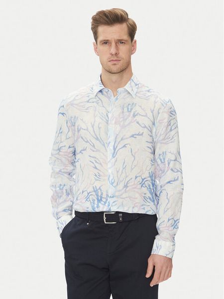 Marciano Guess Koszula 5GHH39 4394Z Błękitny Regular Fit. Niebieskie koszule męskie Marciano Guess, m, z aplikacjami, ze lnu, bez kołnierzyka, bez ramiączek. Za 289.99 zł.