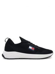Tommy Jeans Sneakersy Runner Kntitted EM0EM01555 Czarny. Czarne buty sportowe na co dzień męskie Tommy Jeans, m, bez wzorów, z jeansu, bez ramiączek, bez kaptura. Za 219.99 zł.