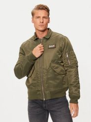 Schott NYC Kurtka bomber 210100RS Zielony Regular Fit. Zielone kurtki męskie Schott NYC, m, bez wzorów, z syntetyku, bez ramiączek, bez kaptura. Za 739.99 zł.