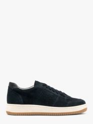 Granatowe sneakersy męskie. Niebieskie buty sportowe na co dzień męskie Ryłko, m, bez wzorów, ze skóry, sportowe, bez ramiączek, bez kaptura. Za 479.99 zł.