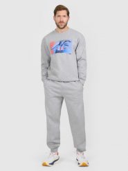 4F Spodnie dresowe joggery męskie - szare XL. Szare długie spodnie sportowe męskie 4f, bez wzorów, z dresówki, sportowe. Za 159.99 zł.