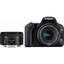 Canon Eos 200d + 18-55 Is Stm + Ef 50/1,8 Stm (2250C022). Aparaty lustrzanki marki Canon. W wyprzedaży za 2,991.00 zł.