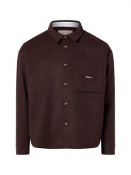 BLKVIS Męska kurtka koszulowa z wełną Mężczyźni Comfort Fit Sztuczne włókno brązowy marmurkowy, L. Brązowe kurtki męskie BLKVIS, l, bez wzorów, z wełny, bez ramiączek, bez kaptura. Za 399.95 zł.