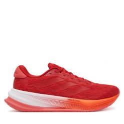 Buty do biegania adidas. Czerwone buty do biegania męskie ADIDAS, bez wzorów, bez zapięcia, do biegania. Za 369.99 zł.