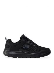 Skechers Sneakersy Summits 232069/BBK Czarny. Czarne buty sportowe na co dzień męskie Skechers, m, bez wzorów, ze skóry, bez ramiączek, bez kaptura. Za 179.99 zł.