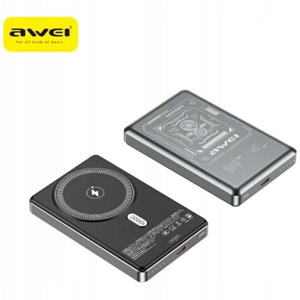 Powerbank Awei PA-31 10000mAh indukcyjny MagSafe szary. Szare powerbanki Awei. Za 89.54 zł.