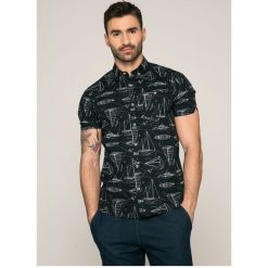Medicine - Koszula Slow Future. Szare koszule męskie MEDICINE, z bawełny, button down, z krótkim rękawem. W wyprzedaży za 39.90 zł.