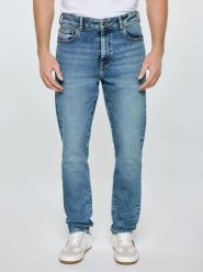 Jeansy męskie niebieskie Quentin 408. Niebieskie jeansy męskie Big Star, bez wzorów, z denimu, klasyczne, z podwyższonym stanem. Za 329.99 zł.