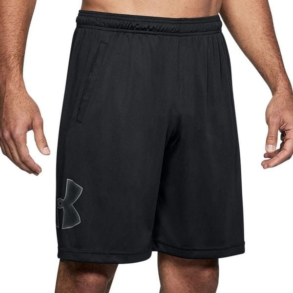 Spodnie sportowe męskie Under Armour Tech Graphic Short. Czarne szorty sportowe męskie Under Armour, bez wzorów, sportowe. Za 186.50 zł.
