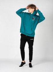 Champion Bluza "Hoodie" | HBGF89H586NKA | Mężczyzna | Turkusowy. Niebieskie bluzy nierozpinane męskie CHAMPION, m, bez wzorów, z bawełny, bez ramiączek, bez kaptura. W wyprzedaży za 179.00 zł.