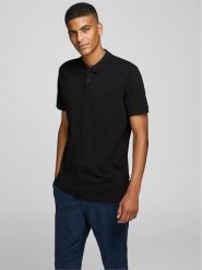 Jack & Jones Polo Basic 12136516 Czarny Slim Fit. Czarne koszulki polo męskie Jack & Jones, l, bez wzorów, z bawełny, bez kołnierzyka, bez ramiączek. Za 79.99 zł.