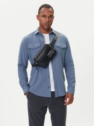 Guess Nerka HMNYLP P5424 Czarny. Czarne saszetki męskie Guess, z aplikacjami, ze skóry. Za 249.99 zł.