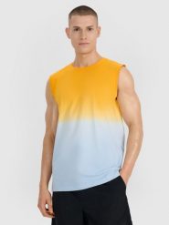 4F Tank top regular męski - pomarańczowy XXL. Brązowe t-shirty sportowe męskie 4f, m, bez wzorów, z bawełny, klasyczne, bez ramiączek. W wyprzedaży za 49.99 zł.
