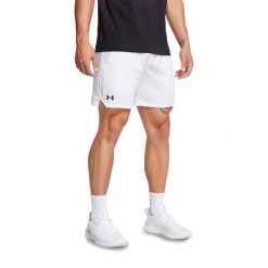 Spodenki treningowe męskie Under Armour UA Vanish Woven 6in. Białe szorty sportowe męskie Under Armour, bez wzorów, sportowe. Za 129.99 zł.