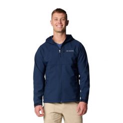 Kurtka softshell męska Columbia Ascender II Hooded. Niebieskie kurtki softshell męskie Columbia, m, bez wzorów, z softshellu, bez kaptura, trekkingowe. W wyprzedaży za 377.30 zł.
