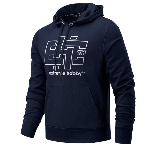 Bluza męska z kapturem EXTREME HOBBY CRUCIAL. Niebieskie bluzy nierozpinane męskie EXTREME HOBBY, l, bez wzorów, z bawełny, z kapturem. Za 249.00 zł.