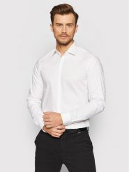 Calvin Klein Koszula K10K108229 Biały Slim Fit. Białe koszule męskie Calvin Klein, m, bez wzorów, z bawełny, bez kołnierzyka, bez ramiączek. Za 259.99 zł.