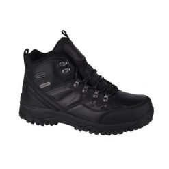 Buty trekkingowe męskie Skechers Relment. Czarne buty trekkingowe męskie Skechers, bez wzorów, z materiału, sportowe, bez obcasa, bez zapięcia. Za 359.00 zł.