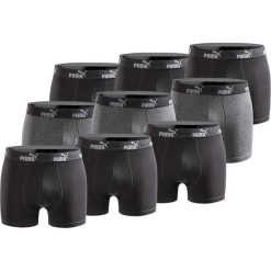 Bokserki majtki męskie Puma Boxershorts 9-pak bawełniane. Czarne bokserki męskie Puma, m, bez wzorów, z bawełny. Za 249.00 zł.